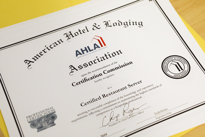Minister recognizes latest Restaurant Server Certification recipients Minister recognizes latest Restaurant Server Certification recipients